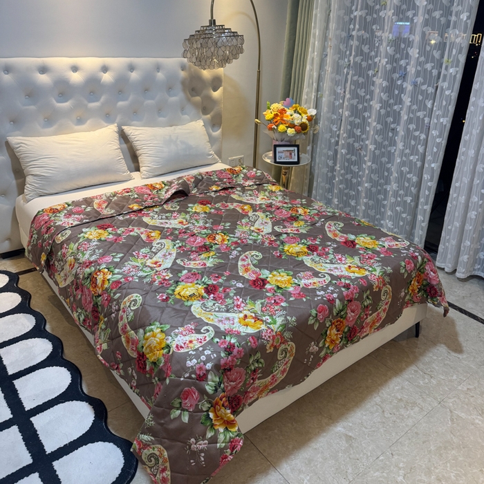 91家纺网 家纺一手货源 找家纺 被多多被业 2026新款磨毛印花夏被夏凉被空调被 繁华语梦