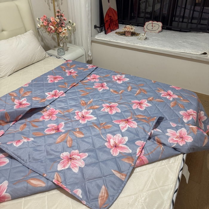 91家纺网 家纺一手货源 找家纺 被多多被业 2026新款磨毛印花夏被夏凉被空调被 粉雾兰