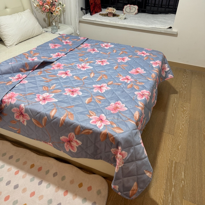 91家纺网 家纺一手货源 找家纺 被多多被业 2026新款磨毛印花夏被夏凉被空调被 粉雾兰