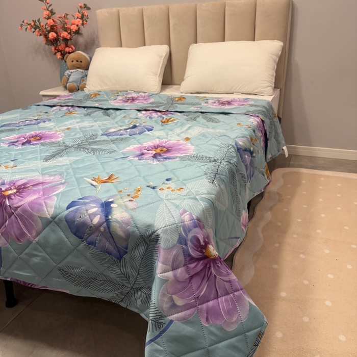 91家纺网 家纺一手货源 找家纺 被多多被业 2026新款磨毛印花夏被夏凉被空调被 荷语