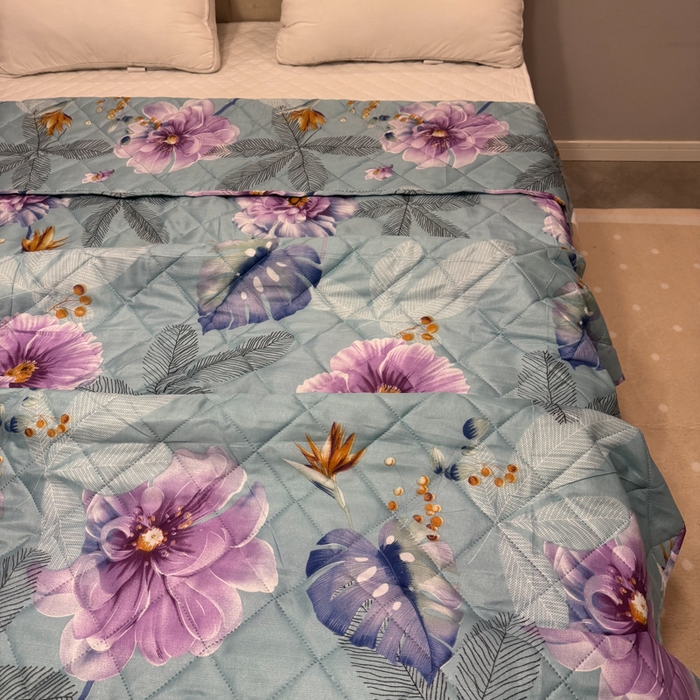 91家纺网 家纺一手货源 找家纺 被多多被业 2026新款磨毛印花夏被夏凉被空调被 荷语