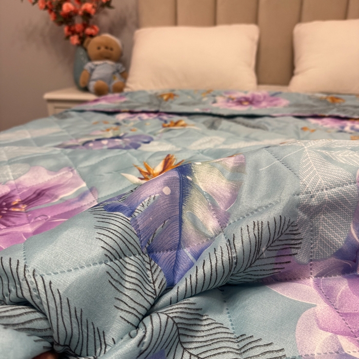 91家纺网 家纺一手货源 找家纺 被多多被业 2026新款磨毛印花夏被夏凉被空调被 荷语