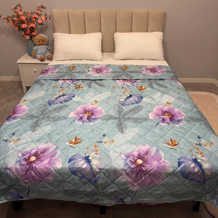 91家纺网 家纺一手货源 找家纺 被多多被业 2026新款磨毛印花夏被夏凉被空调被 荷语