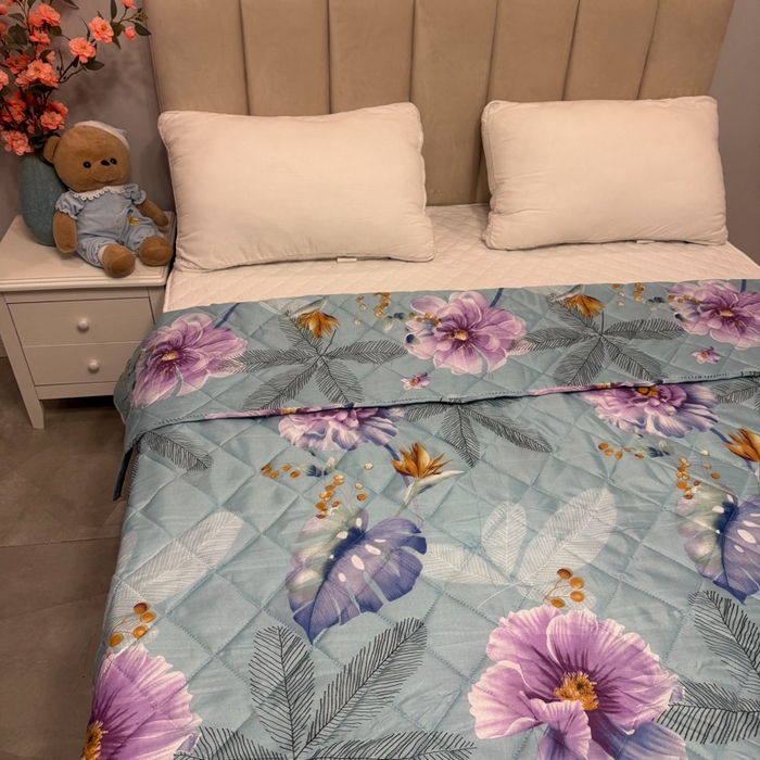 91家纺网 家纺一手货源 找家纺 被多多被业 2026新款磨毛印花夏被夏凉被空调被 荷语