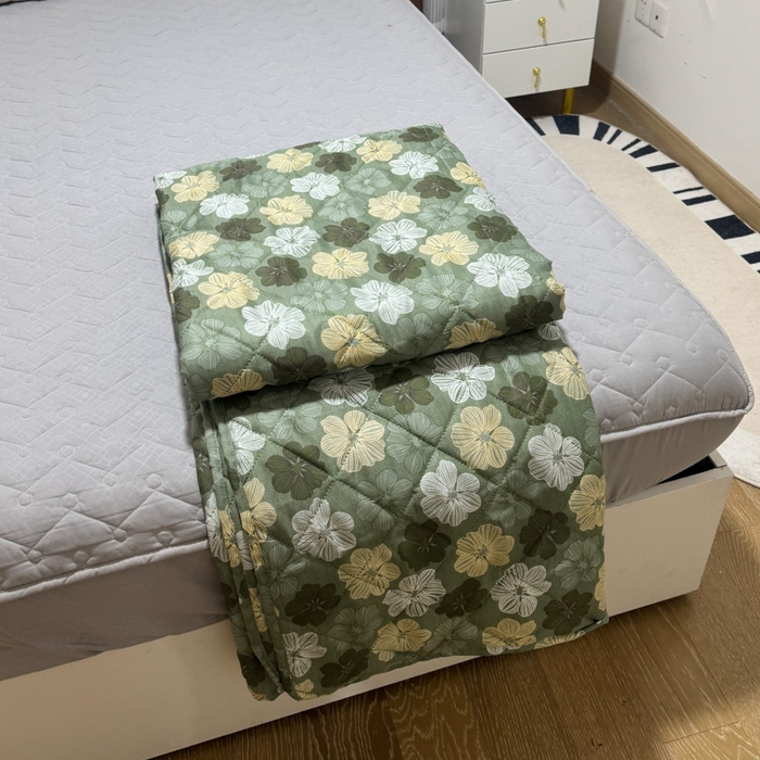 91家纺网 家纺一手货源 找家纺 被多多被业 2026新款磨毛印花夏被夏凉被空调被 六叶草-绿