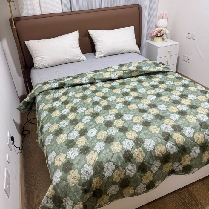 91家纺网 家纺一手货源 找家纺 被多多被业 2026新款磨毛印花夏被夏凉被空调被 六叶草-绿