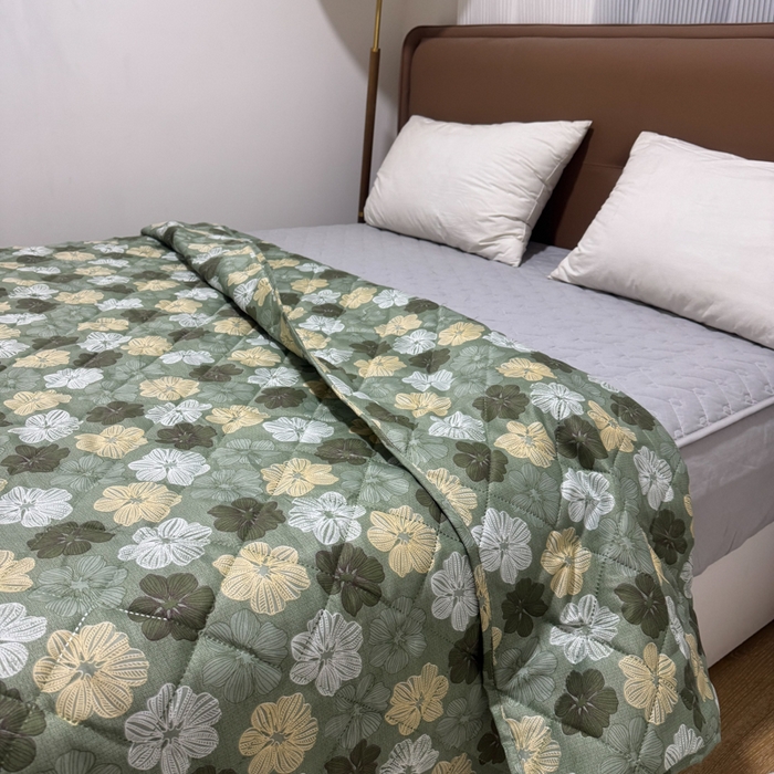 91家纺网 家纺一手货源 找家纺 被多多被业 2026新款磨毛印花夏被夏凉被空调被 六叶草-绿