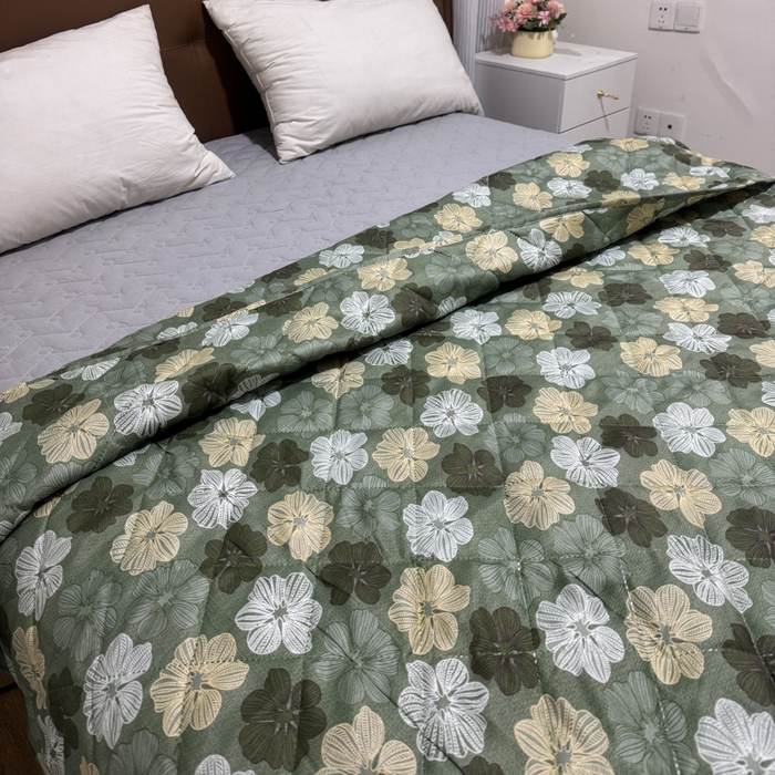 91家纺网 家纺一手货源 找家纺 被多多被业 2026新款磨毛印花夏被夏凉被空调被 六叶草-绿