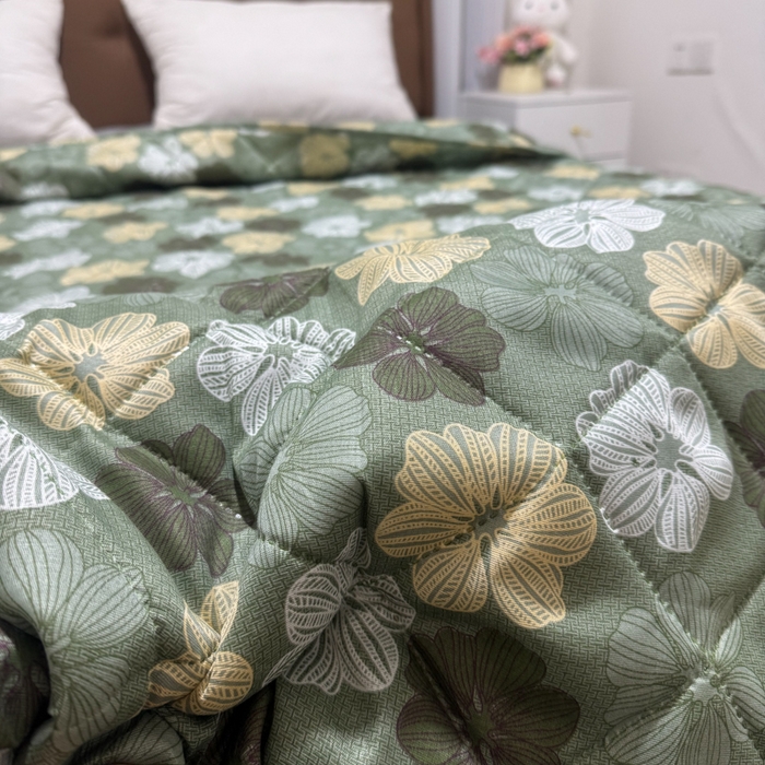 91家纺网 家纺一手货源 找家纺 被多多被业 2026新款磨毛印花夏被夏凉被空调被 六叶草-绿