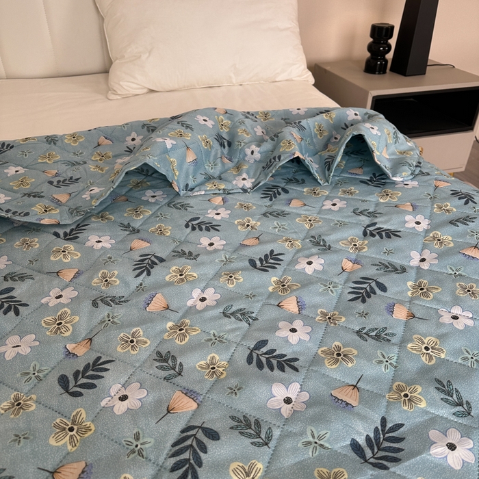 91家纺网 家纺一手货源 找家纺 被多多被业 2026新款磨毛印花夏被夏凉被空调被 青草绿