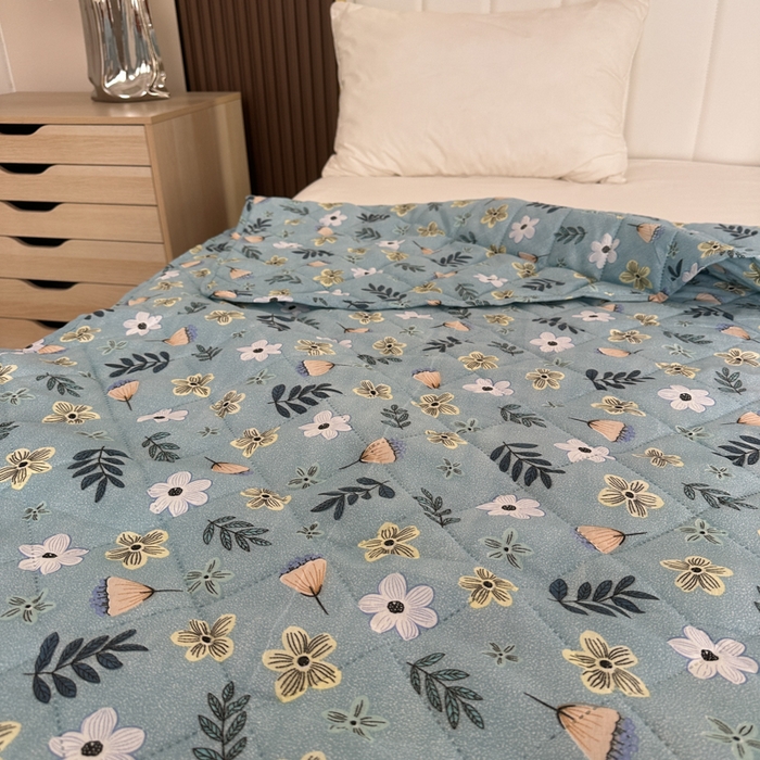 91家纺网 家纺一手货源 找家纺 被多多被业 2026新款磨毛印花夏被夏凉被空调被 青草绿