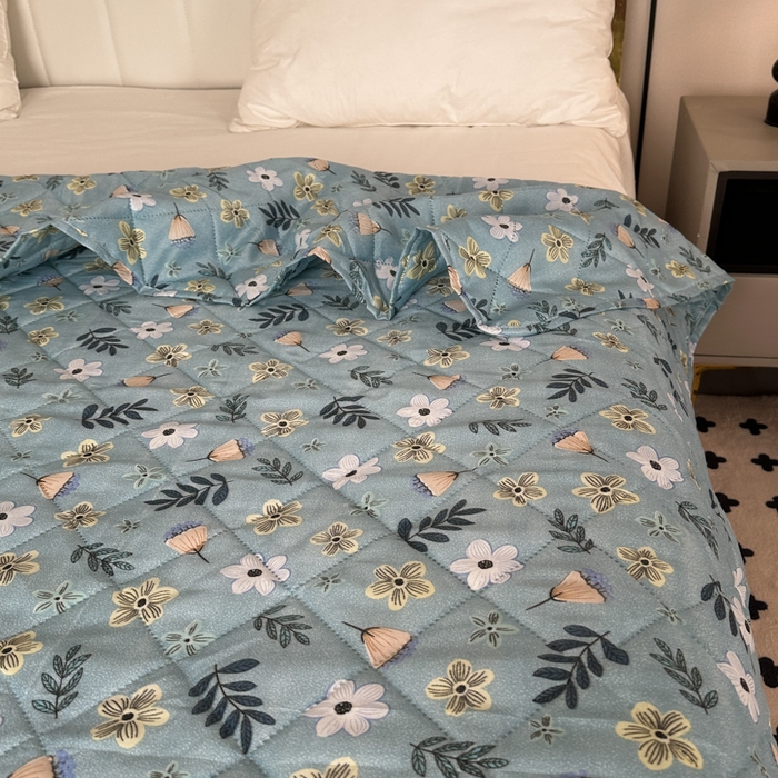 91家纺网 家纺一手货源 找家纺 被多多被业 2026新款磨毛印花夏被夏凉被空调被 青草绿