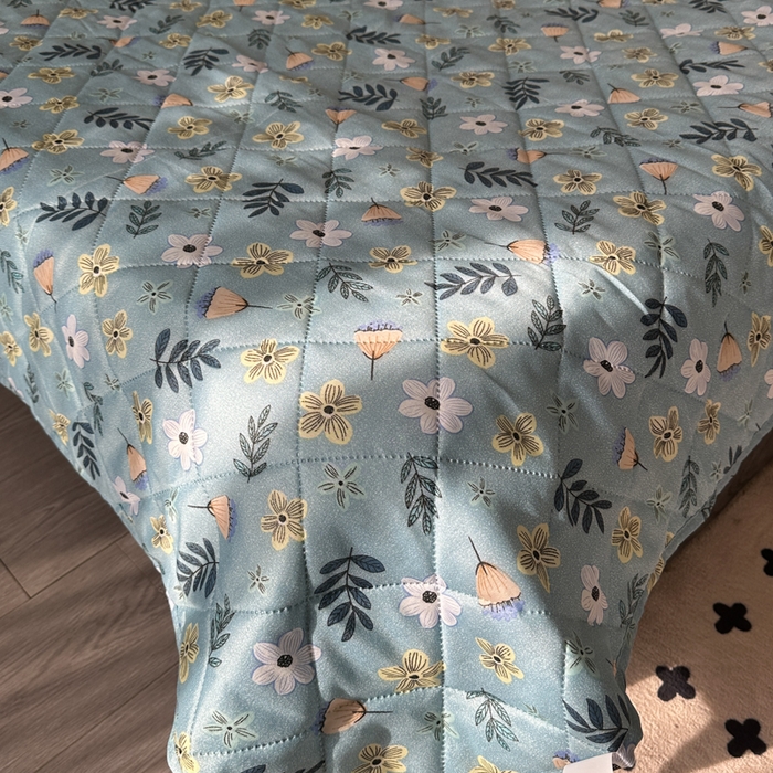 91家纺网 家纺一手货源 找家纺 被多多被业 2026新款磨毛印花夏被夏凉被空调被 青草绿