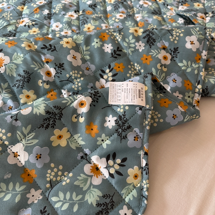 91家纺网 家纺一手货源 找家纺 被多多被业 2026新款磨毛印花夏被夏凉被空调被 小碎花-绿