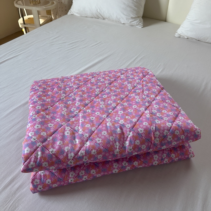 被多多被业 2026新款磨毛印花夏被夏凉被空调被 小碎花-砖红