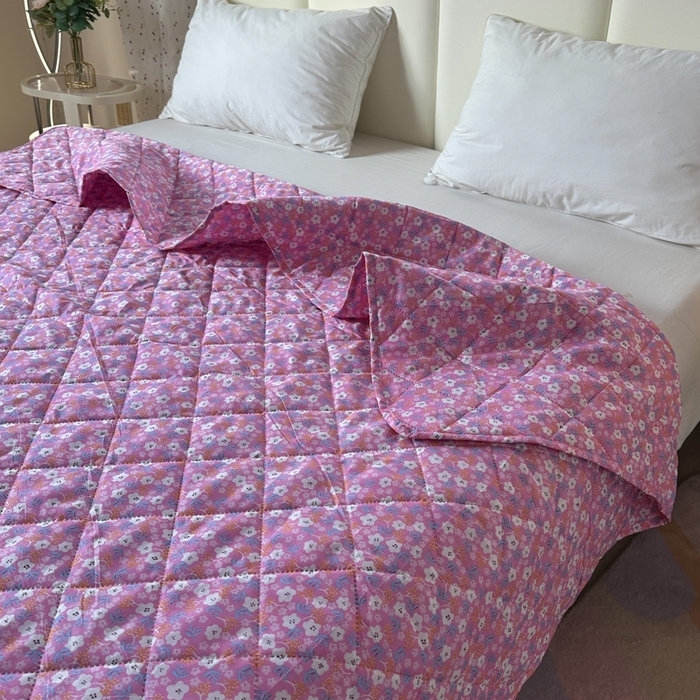 91家纺网 家纺一手货源 找家纺 被多多被业 2026新款磨毛印花夏被夏凉被空调被 小碎花-砖红