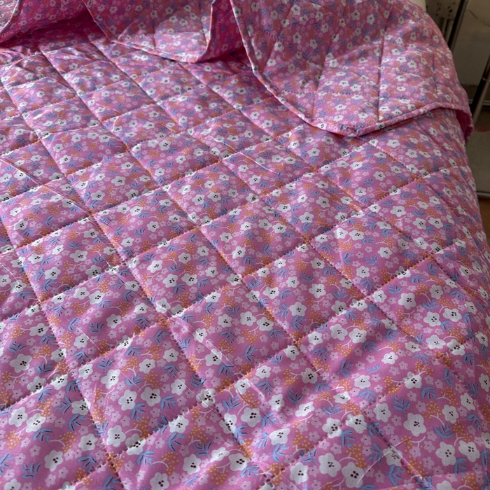 91家纺网 家纺一手货源 找家纺 被多多被业 2026新款磨毛印花夏被夏凉被空调被 小碎花-砖红