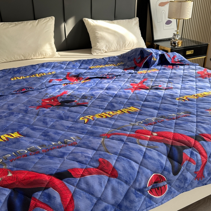 91家纺网 家纺一手货源 找家纺 被多多被业 2026新款磨毛印花夏被夏凉被空调被 蜘蛛侠