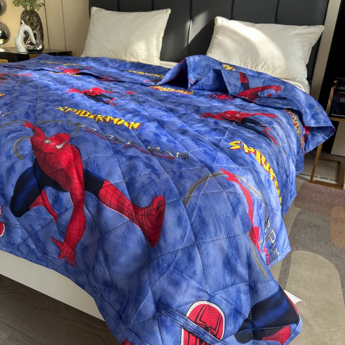 91家纺网 家纺一手货源 找家纺 被多多被业 2026新款磨毛印花夏被夏凉被空调被 蜘蛛侠