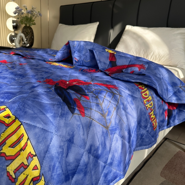 91家纺网 家纺一手货源 找家纺 被多多被业 2026新款磨毛印花夏被夏凉被空调被 蜘蛛侠