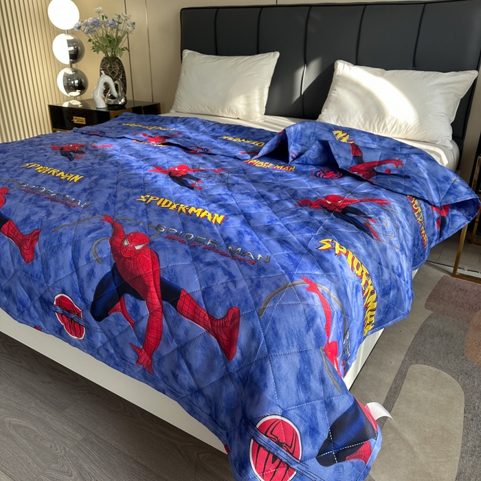 91家纺网 家纺一手货源 找家纺 被多多被业 2026新款磨毛印花夏被夏凉被空调被 蜘蛛侠