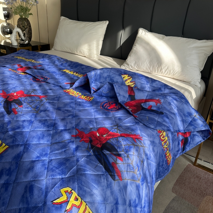 91家纺网 家纺一手货源 找家纺 被多多被业 2026新款磨毛印花夏被夏凉被空调被 蜘蛛侠