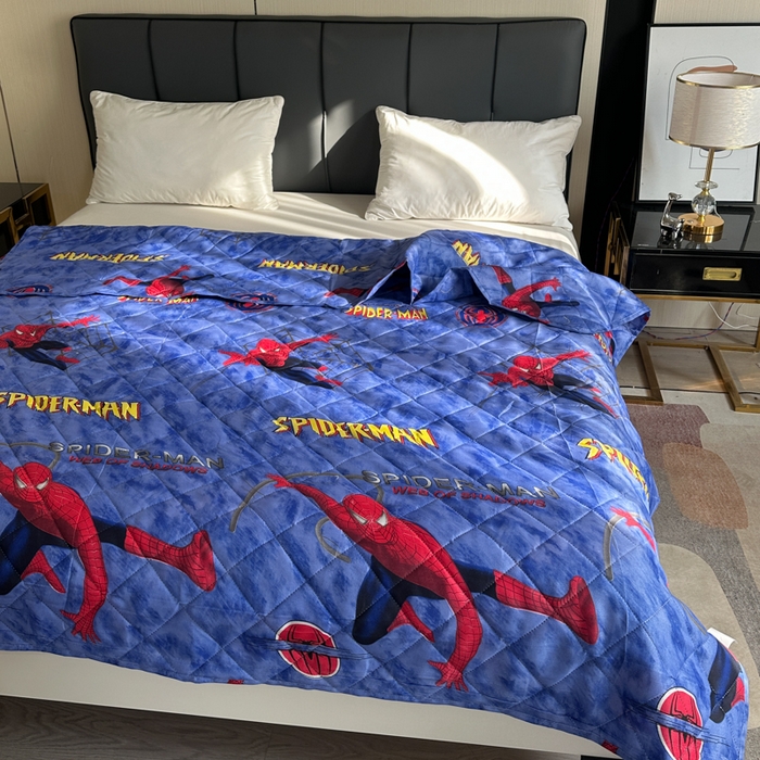 91家纺网 家纺一手货源 找家纺 被多多被业 2026新款磨毛印花夏被夏凉被空调被 蜘蛛侠