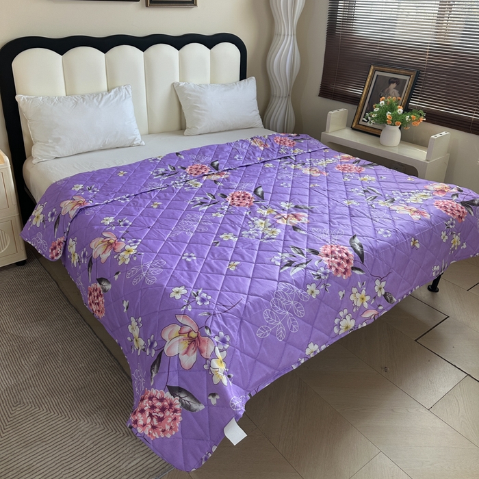 91家纺网 家纺一手货源 找家纺 被多多被业 2026新款磨毛印花夏被夏凉被空调被 紫色花海