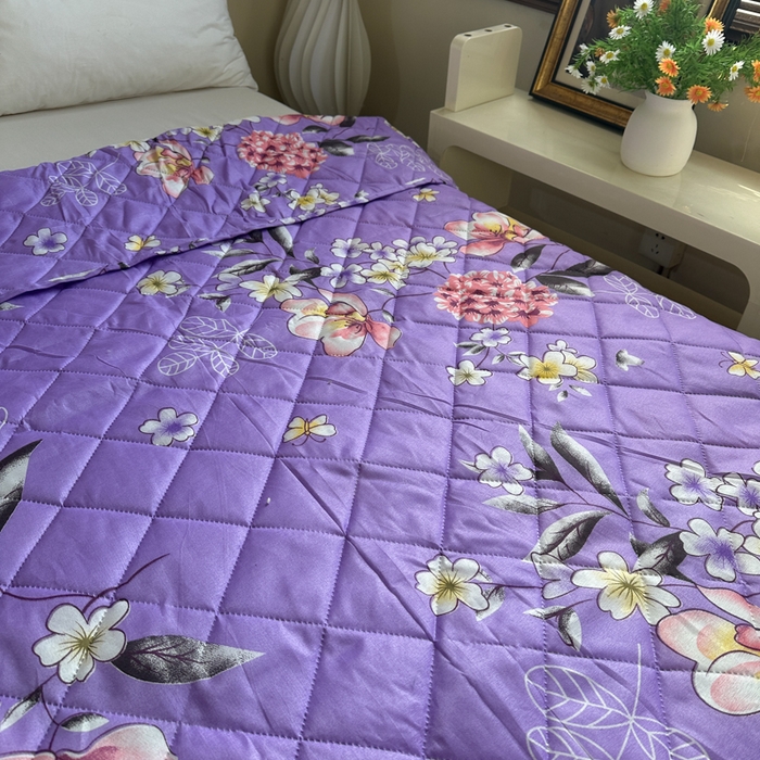 91家纺网 家纺一手货源 找家纺 被多多被业 2026新款磨毛印花夏被夏凉被空调被 紫色花海