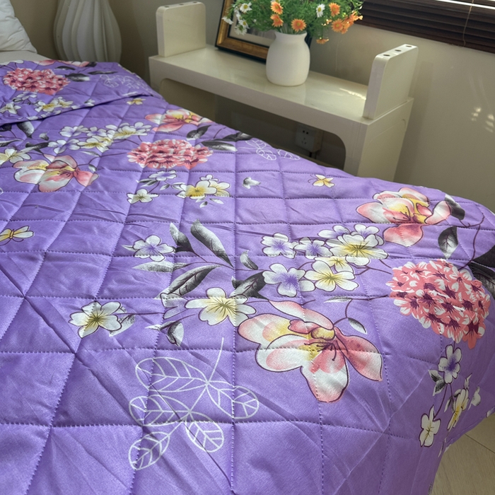 91家纺网 家纺一手货源 找家纺 被多多被业 2026新款磨毛印花夏被夏凉被空调被 紫色花海