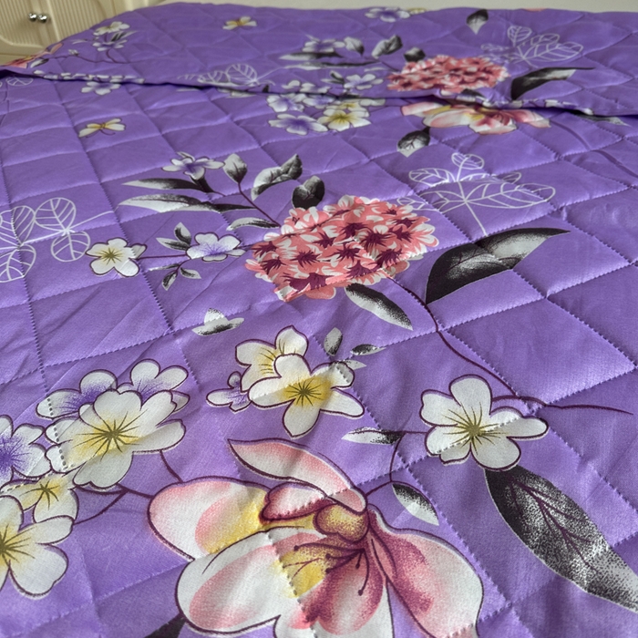 91家纺网 家纺一手货源 找家纺 被多多被业 2026新款磨毛印花夏被夏凉被空调被 紫色花海