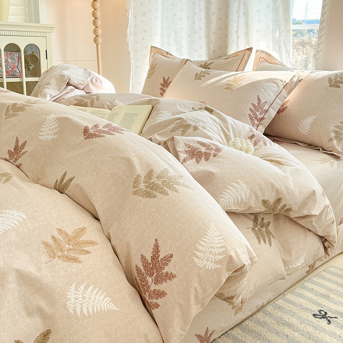 帛美家纺 2026新款AA版全棉纯棉印花四件套 东方树叶