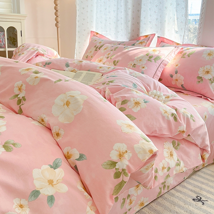 帛美家纺 2026新款AA版全棉纯棉印花四件套 花夕