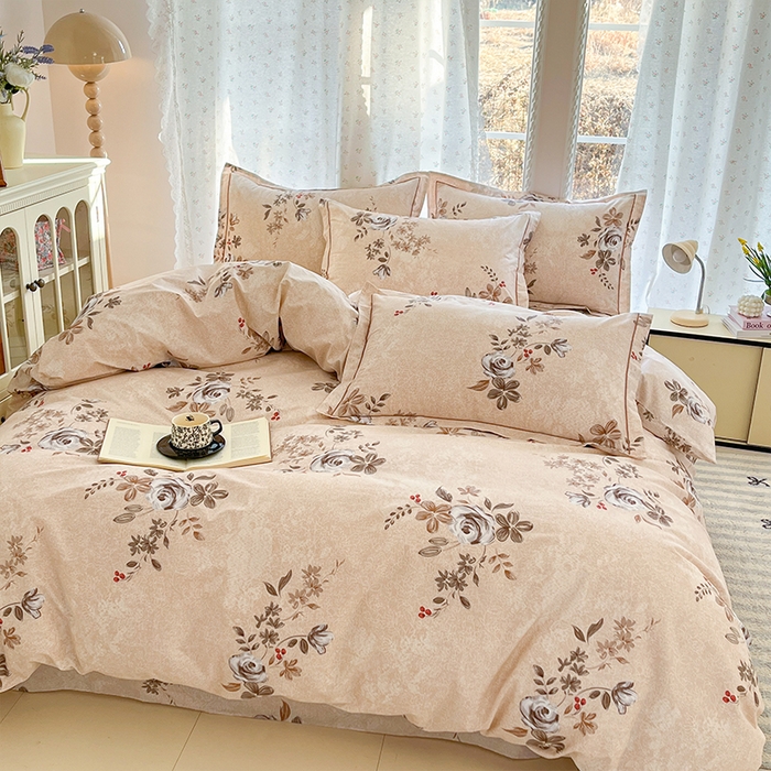 91家纺网 家纺一手货源 找家纺 帛美家纺 2026新款AA版全棉纯棉印花四件套 槿栖