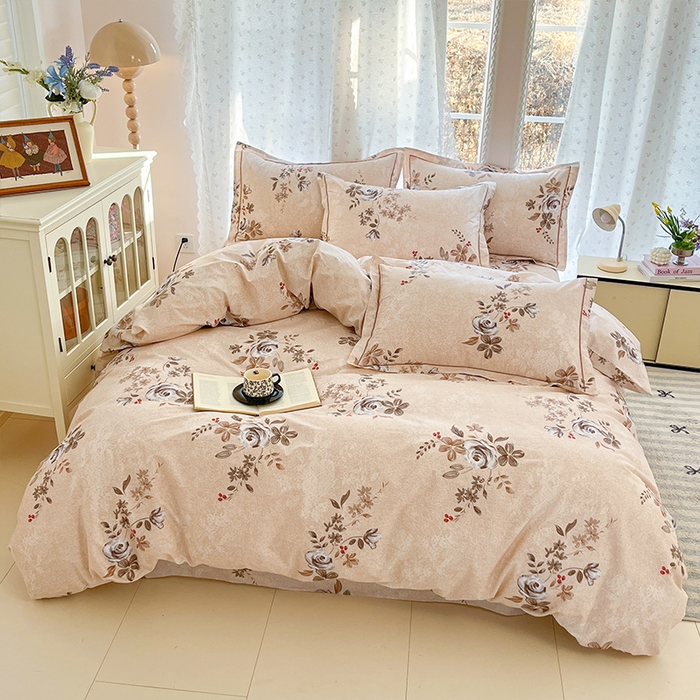 91家纺网 家纺一手货源 找家纺 帛美家纺 2026新款AA版全棉纯棉印花四件套 槿栖