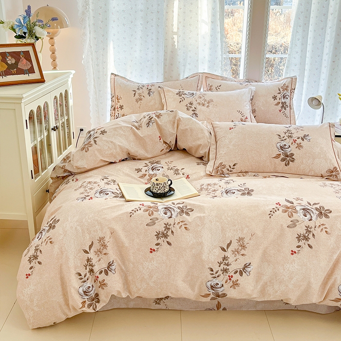 91家纺网 家纺一手货源 找家纺 帛美家纺 2026新款AA版全棉纯棉印花四件套 槿栖