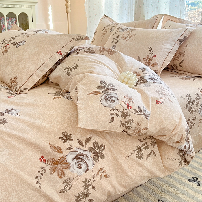 91家纺网 家纺一手货源 找家纺 帛美家纺 2026新款AA版全棉纯棉印花四件套 槿栖