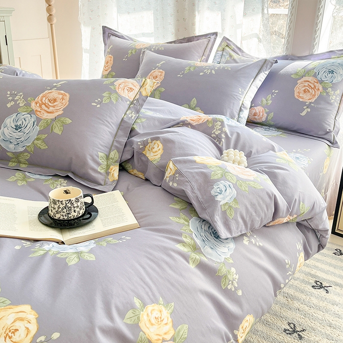 91家纺网 家纺一手货源 找家纺 帛美家纺 2026新款AA版全棉纯棉印花四件套 絮棠