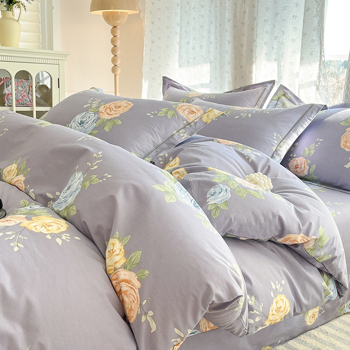 91家纺网 家纺一手货源 找家纺 帛美家纺 2026新款AA版全棉纯棉印花四件套 絮棠