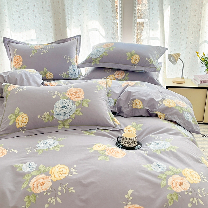 91家纺网 家纺一手货源 找家纺 帛美家纺 2026新款AA版全棉纯棉印花四件套 絮棠