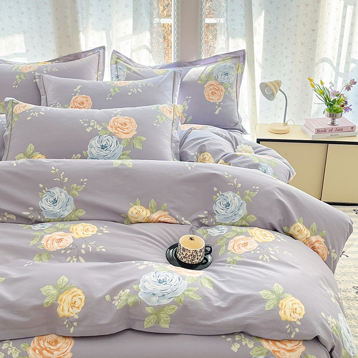 91家纺网 家纺一手货源 找家纺 帛美家纺 2026新款AA版全棉纯棉印花四件套 絮棠