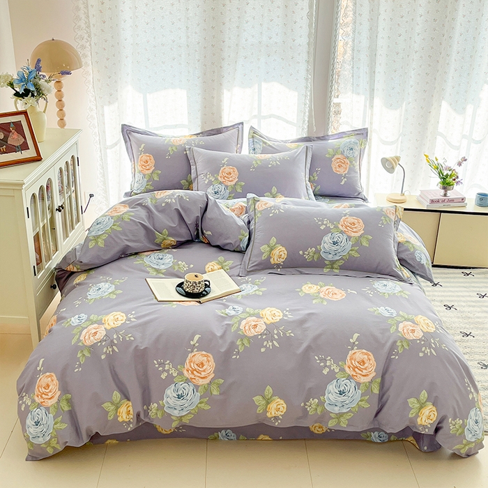 91家纺网 家纺一手货源 找家纺 帛美家纺 2026新款AA版全棉纯棉印花四件套 絮棠