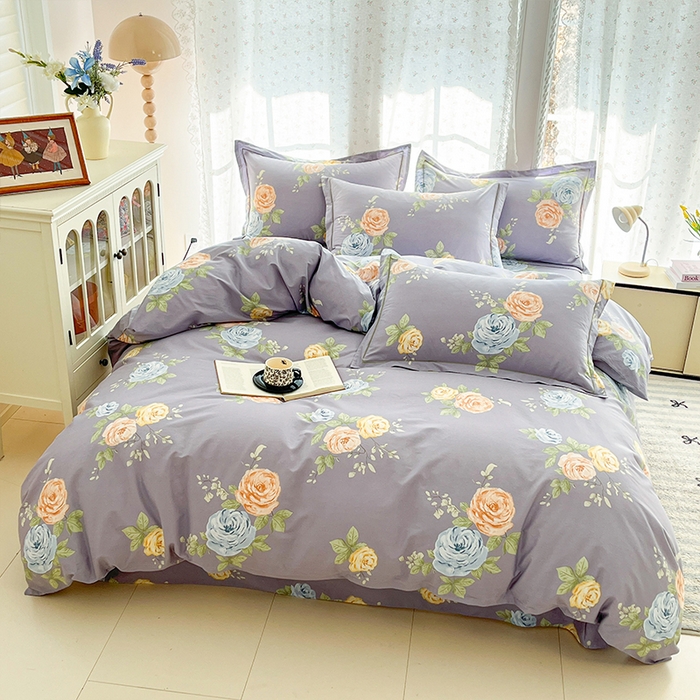 91家纺网 家纺一手货源 找家纺 帛美家纺 2026新款AA版全棉纯棉印花四件套 絮棠