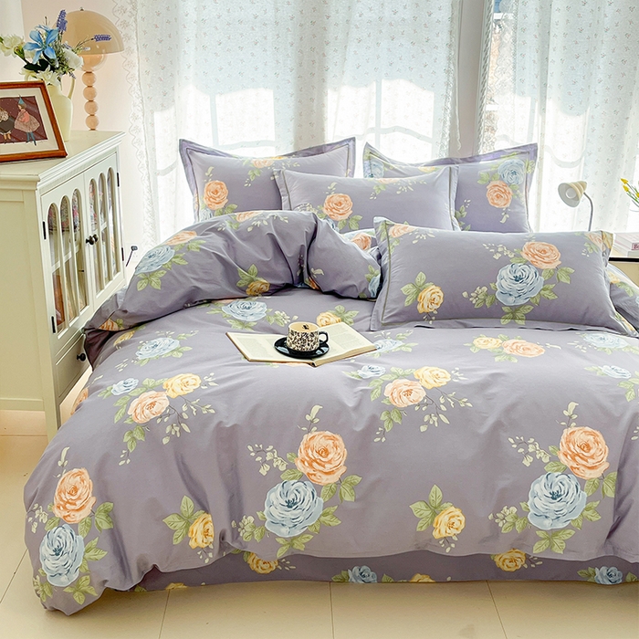 91家纺网 家纺一手货源 找家纺 帛美家纺 2026新款AA版全棉纯棉印花四件套 絮棠