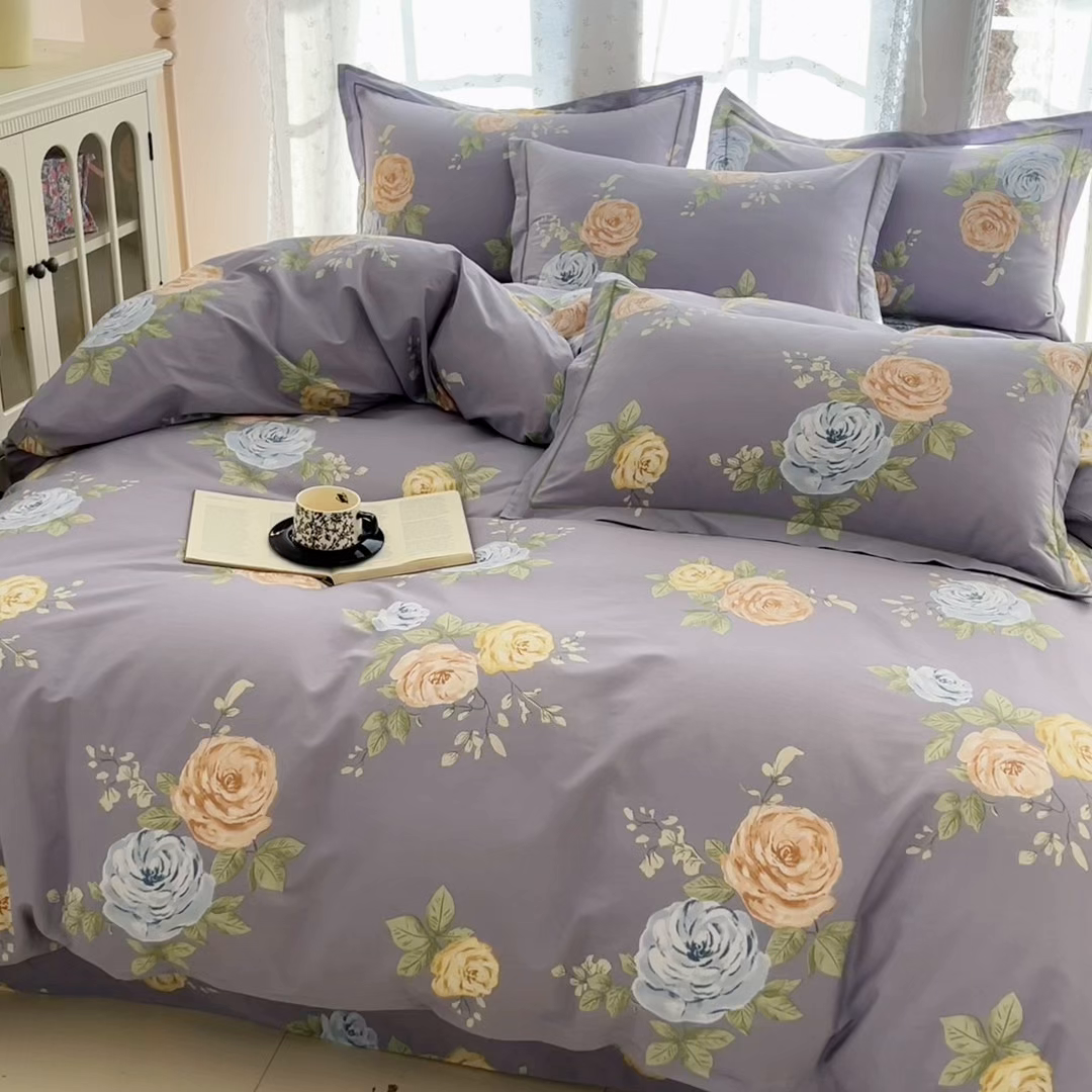 91家纺网 家纺一手货源 找家纺 帛美家纺 2026新款AA版全棉纯棉印花四件套 絮棠