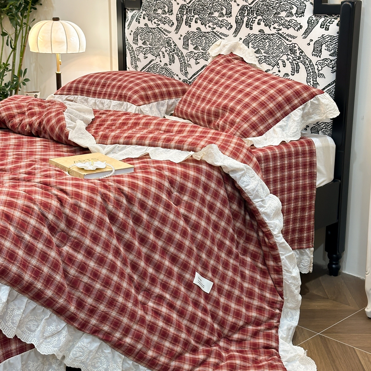 91家纺网 家纺一手货源 找家纺 （总）床盖工厂店 2026新款法式复古花边款新疆棉花床盖四件套