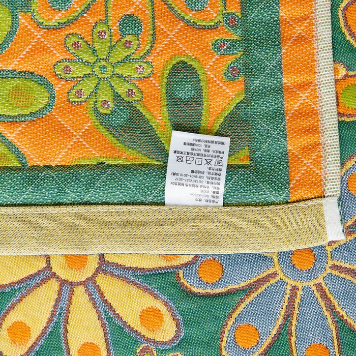 91家纺网 家纺一手货源 找家纺 朴尔家纺-毛巾被 2026新款全棉纯棉四层纱布色织提花宽边时尚枕巾系列 繁花似锦-绿 52x78cm一对