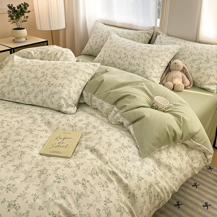 91家纺网 家纺一手货源 找家纺 瑞莱 2026新款全棉印花13070花卉系列四件套 春风里