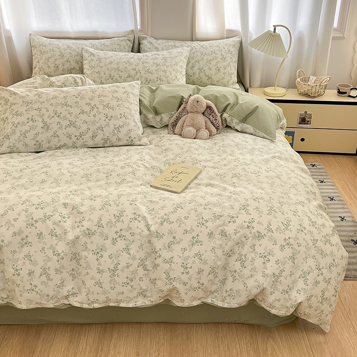 91家纺网 家纺一手货源 找家纺 瑞莱 2026新款全棉印花13070花卉系列四件套 春风里