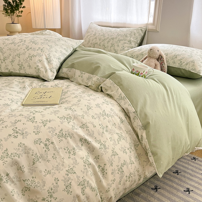 91家纺网 家纺一手货源 找家纺 瑞莱 2026新款全棉印花13070花卉系列四件套 春风里